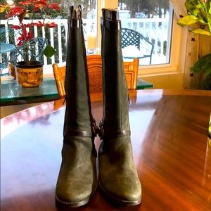 Cole Haan Leather Zip Riding Boots